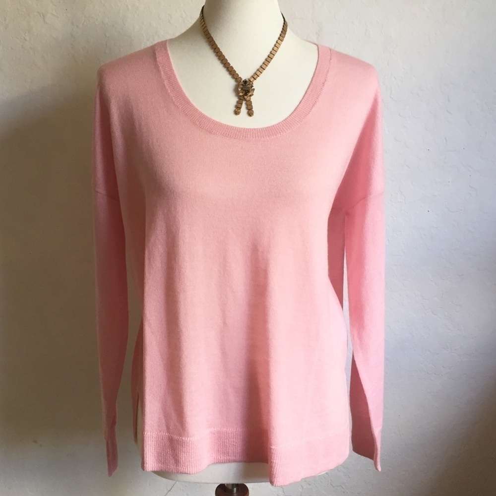 Madewell Pink High Low Lightweight‎ Boxy Sweater